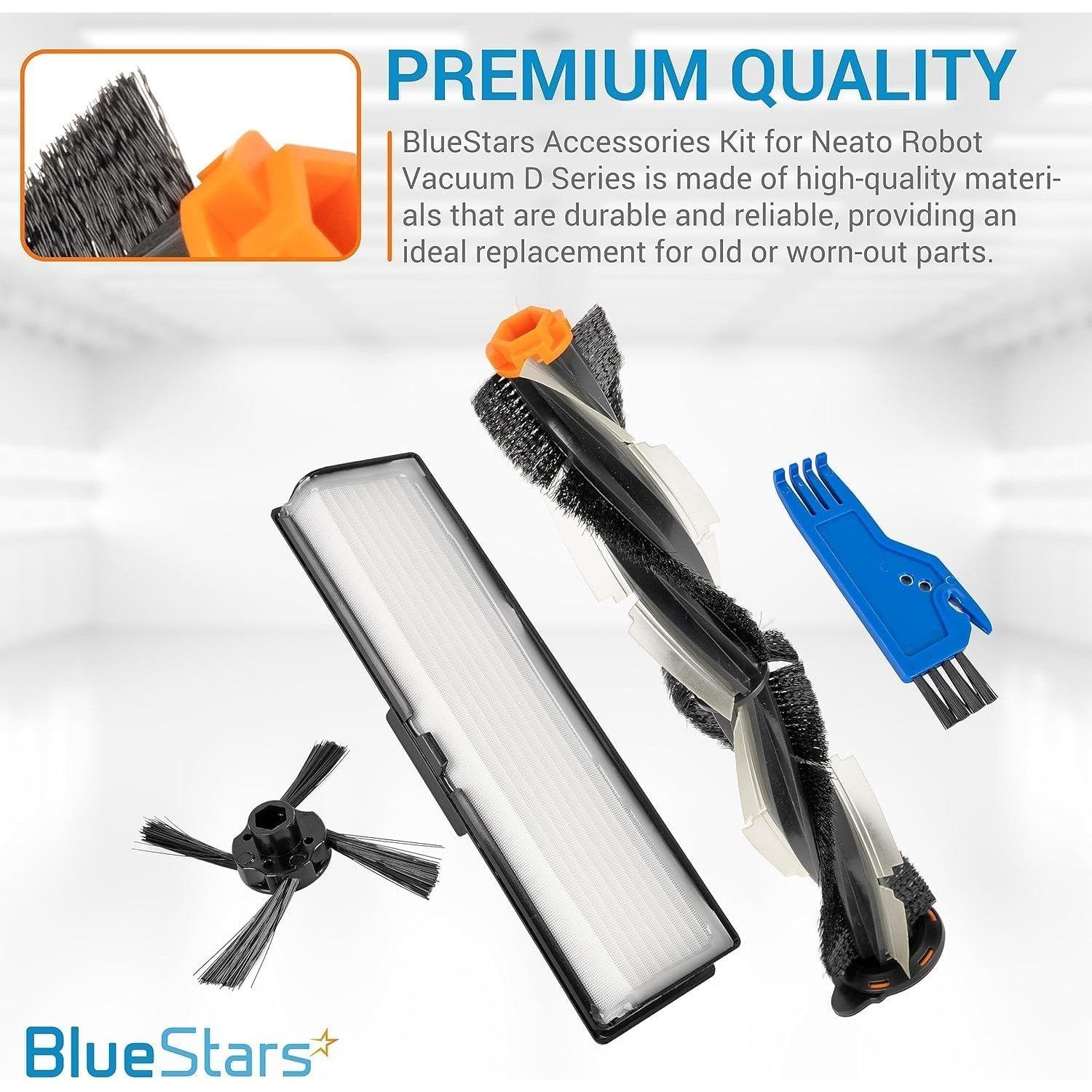 [Lifetime Warranty] Accessories Kit for Neato D Series D3, D4 to D10, D75, D80, D85, and Neato Botvac Connected Robot Vacuum Cleaner - 1 Main Brush, 3 Filters, 4 Side Brushes, 1 Sweeping image 4