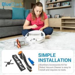 [Lifetime Warranty] Accessories Kit for Neato D Series D3, D4 to D10, D75, D80, D85, and Neato Botvac Connected Robot Vacuum Cleaner - 1 Main Brush, 3 Filters, 4 Side Brushes, 1 Sweeping thumbnail 2