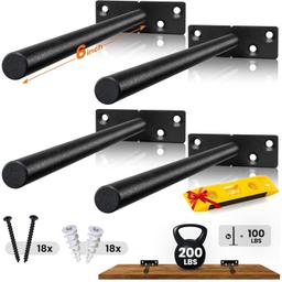 4 Pcs 6" Rustproof Floating Shelf Bracket thumbnail 0