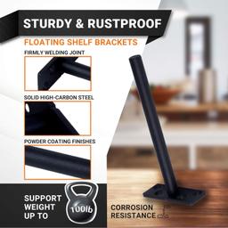 4 Pcs 6" Rustproof Floating Shelf Bracket thumbnail 3