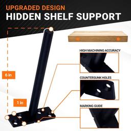 4 Pcs 6" Rustproof Floating Shelf Bracket thumbnail 4