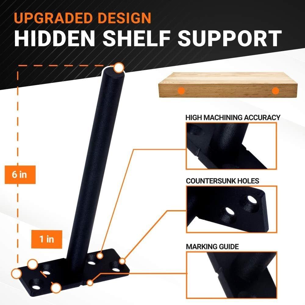 4 Pcs 6" Rustproof Floating Shelf Bracket image 4