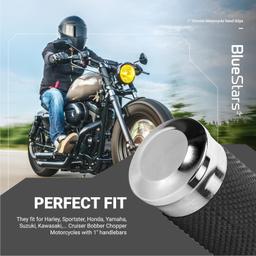 [Lifetime Warranty] Chrome Motorcycle Hand Grips 1" Handlebars Compatible thumbnail 1