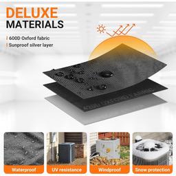 [Lifetime Warranty] 24"x24"x30" Central Air Conditioner Cover for Outside Units - Waterproof & Windproof Outdoor AC Units Cover For Winter (Premium Black Edition) thumbnail 6