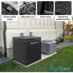 [Lifetime Warranty] 24"x24"x30" Central Air Conditioner Cover for Outside Units - Waterproof & Windproof Outdoor AC Units Cover For Winter (Premium Black Edition) thumbnail 3