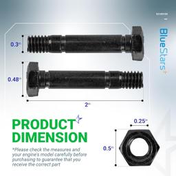 [Lifetime Warranty] 52100100 Snow Blower Shear Pins and Nuts - Pack of 10 thumbnail 8