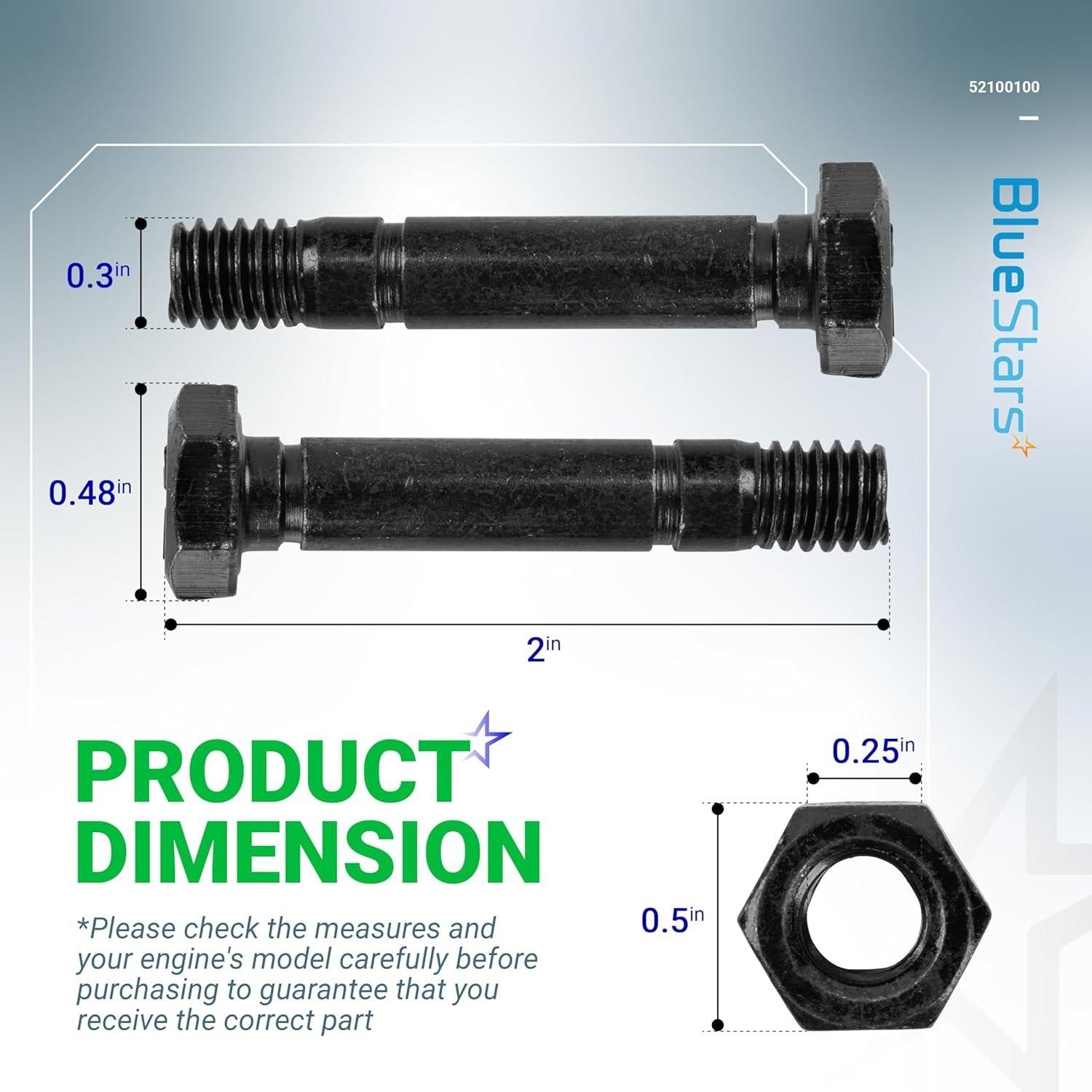[Lifetime Warranty] 52100100 Snow Blower Shear Pins and Nuts - Pack of 10 image 8