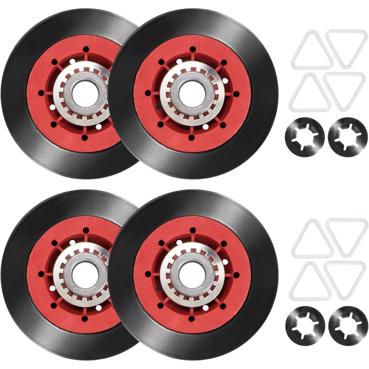 [Lifetime Warranty] 8536974 Dryer Drum Support Roller - Compatible with Whirlpool Kenmore Maytag Dryers - Replaces 8536973 W10314171 W10314173 WPW10314173 PS11752609 - Pack of 4 image 0