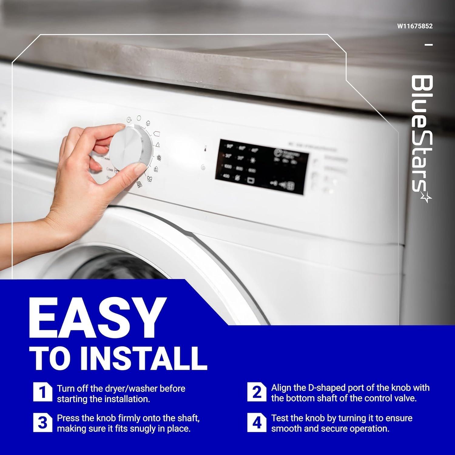 [Lifetime Warranty] W11675852 Washer Dryer Control Knob Assembly - Compatible with Whirlpool Maytag Dryer/Washer - Replaces W11328381, 4980008, AP7215386, PS17216137, EAP17216137 and more image 8
