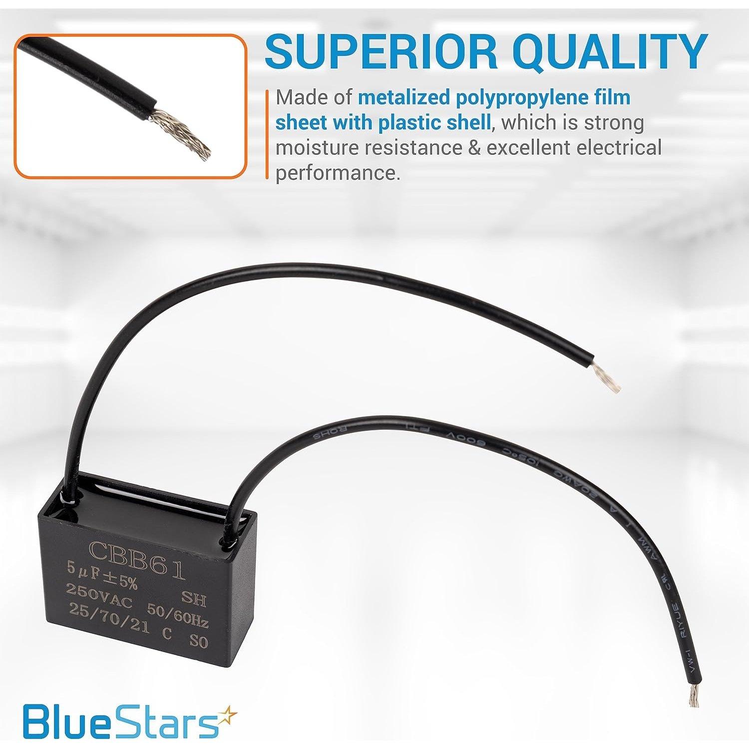 [Lifetime Warranty] [2 Wires] CBB61 5uf 2-Wire 250V AC Ceiling Fan Capacitor image 3