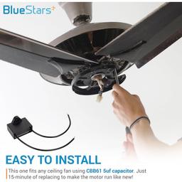 [Lifetime Warranty] [2 Wires] CBB61 5uf 2-Wire 250V AC Ceiling Fan Capacitor thumbnail 6
