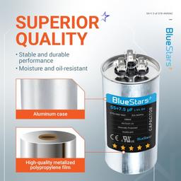 [Lifetime Warranty] 55+7.5 uF MFD ±5% 370/440 VAC CBB65B Dual Run Round Capacitor - Fits Condenser, Heat Pump - Replaces C35575R thumbnail 4