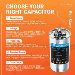 [Lifetime Warranty] 55+7.5 uF MFD ±5% 370/440 VAC CBB65B Dual Run Round Capacitor - Fits Condenser, Heat Pump - Replaces C35575R thumbnail 6