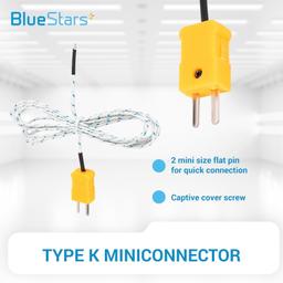 Pack of 5 Temperature Probe for TM902C Yellow or Orange Temperature Measuring Line thumbnail 5