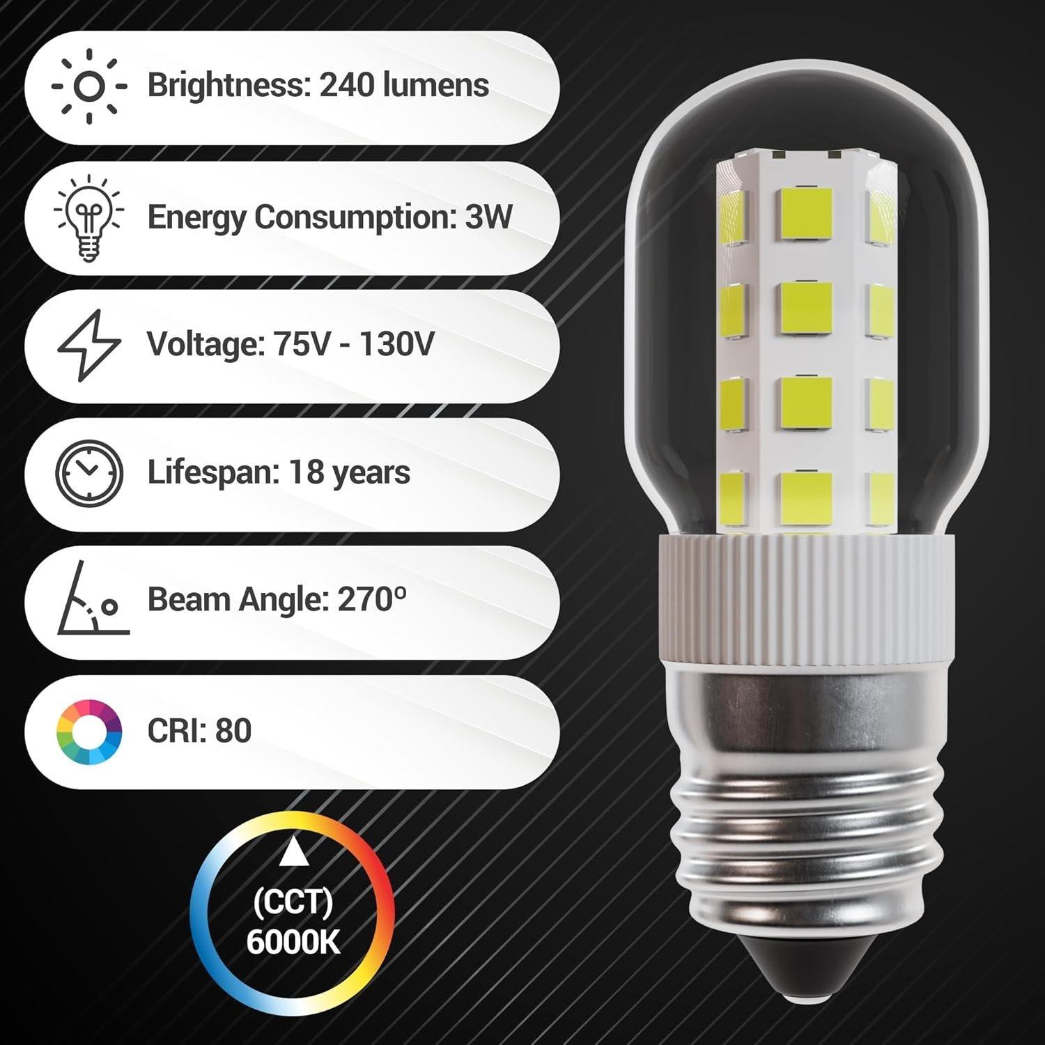[Lifetime Warranty] 8206232A 3W E17 Base Microwave LED Bulb - Pack of 3 image 6