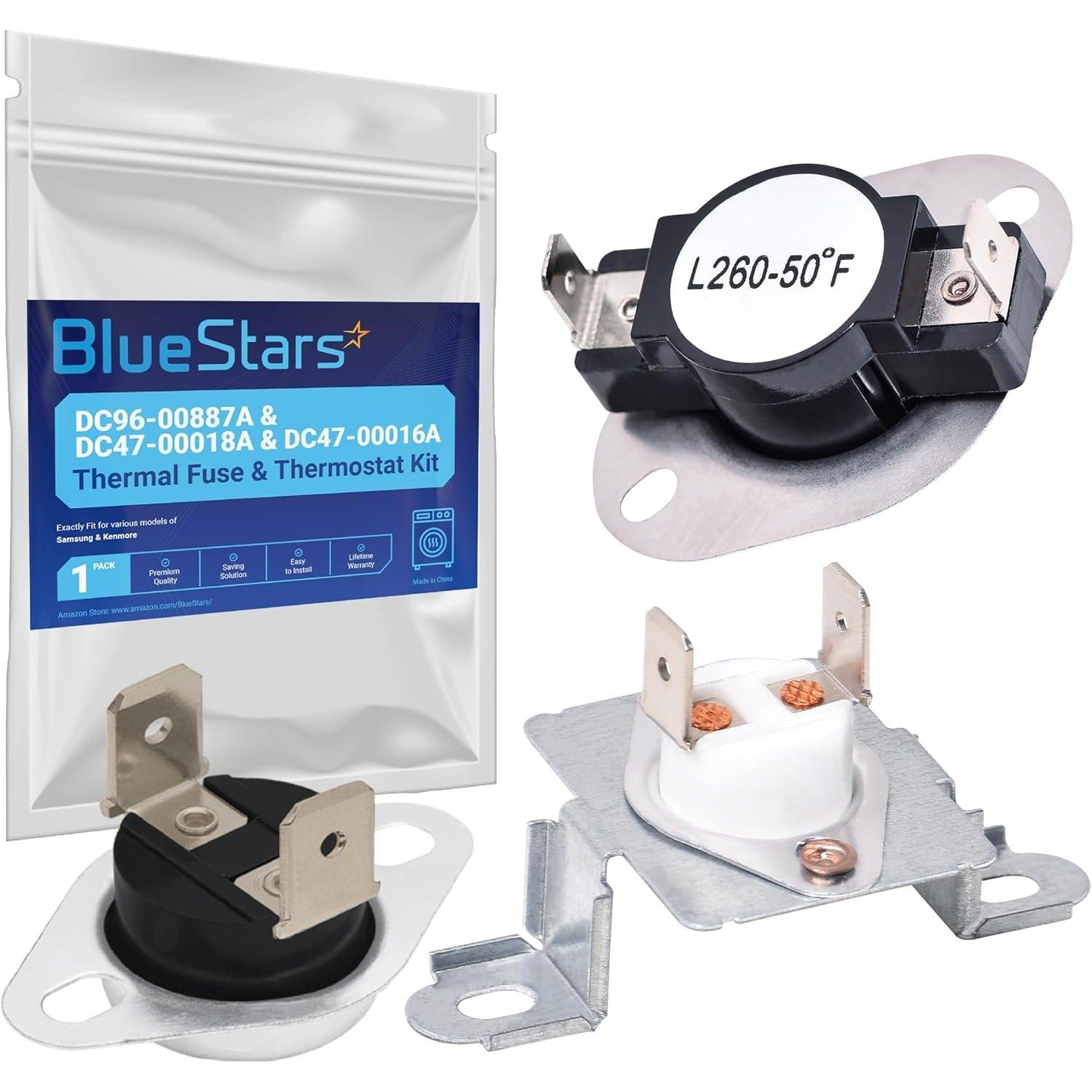 DC96-00887A & DC47-00016A & DC47-00018A Dryer Thermal Fuse and Thermostat Kit image 0