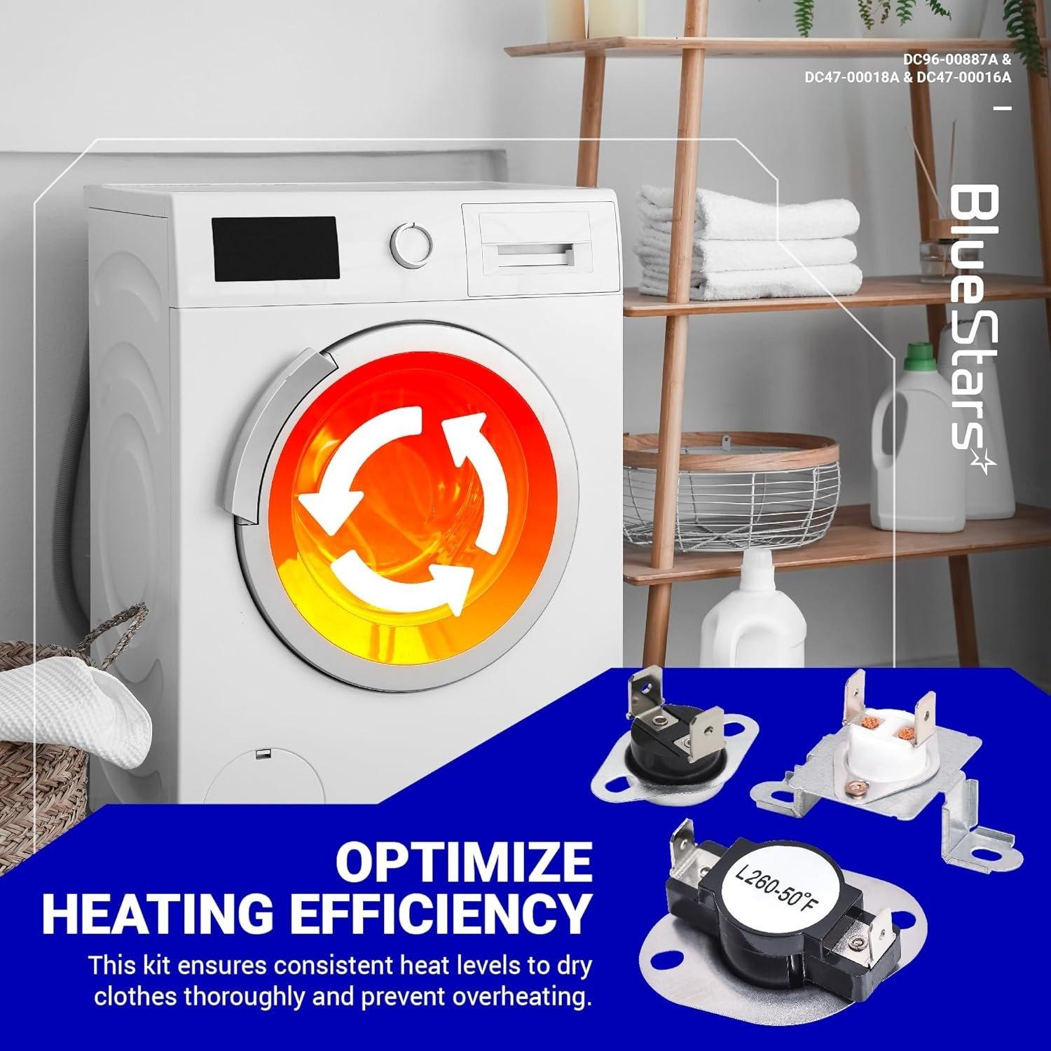 DC96-00887A & DC47-00016A & DC47-00018A Dryer Thermal Fuse and Thermostat Kit image 1