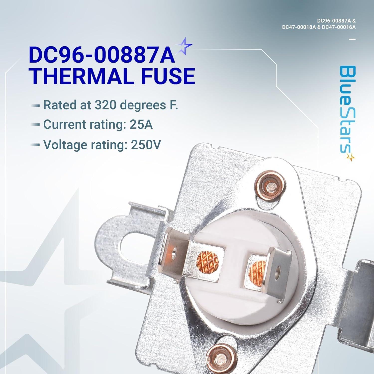 DC96-00887A & DC47-00016A & DC47-00018A Dryer Thermal Fuse and Thermostat Kit image 3