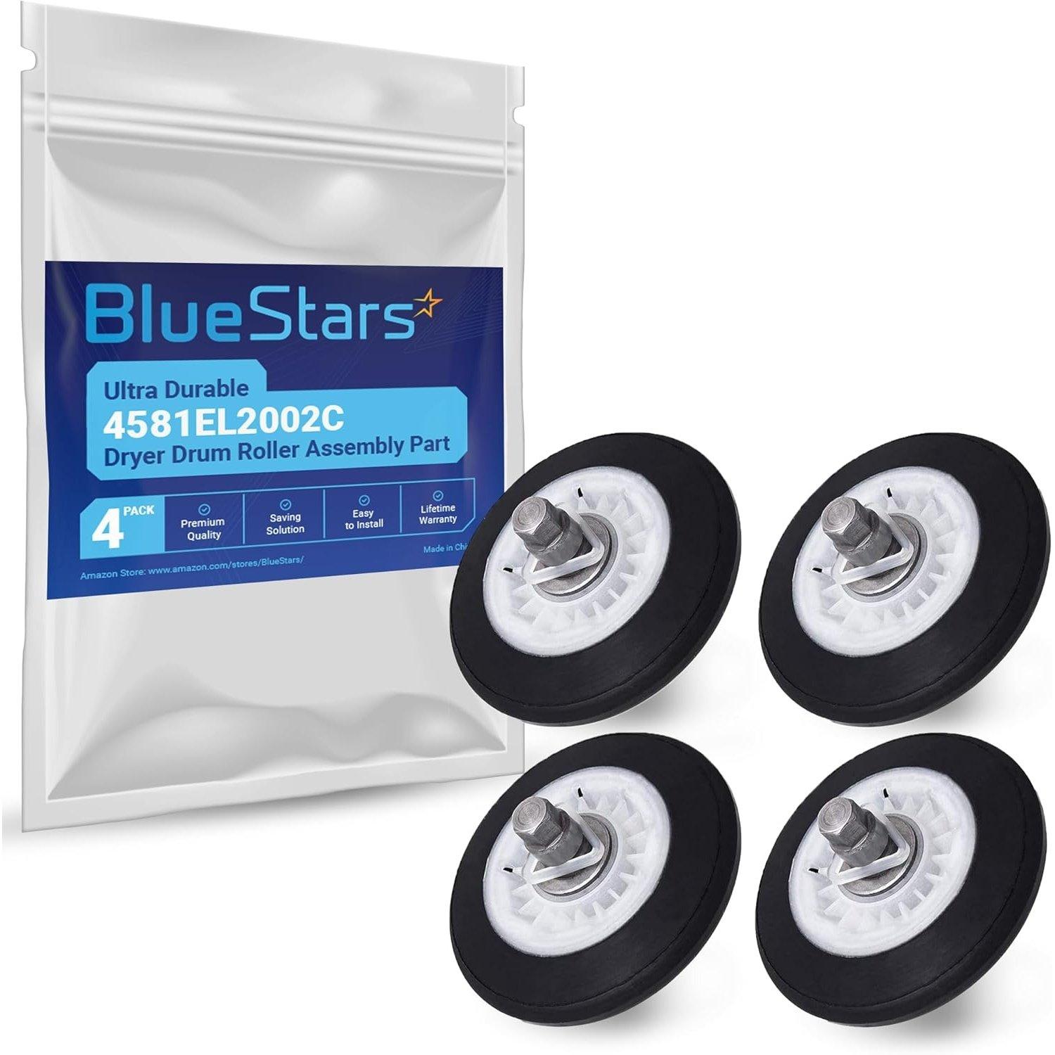 [Lifetime Warranty] 4581EL2002C Dryer Drum Roller Assembly - Compatible with LG Kenmore Dryers - Replaces AP5688895 4581EL2002A 4581EL2002B 4581EL2002D PS8260240 - Pack of 4 image 0