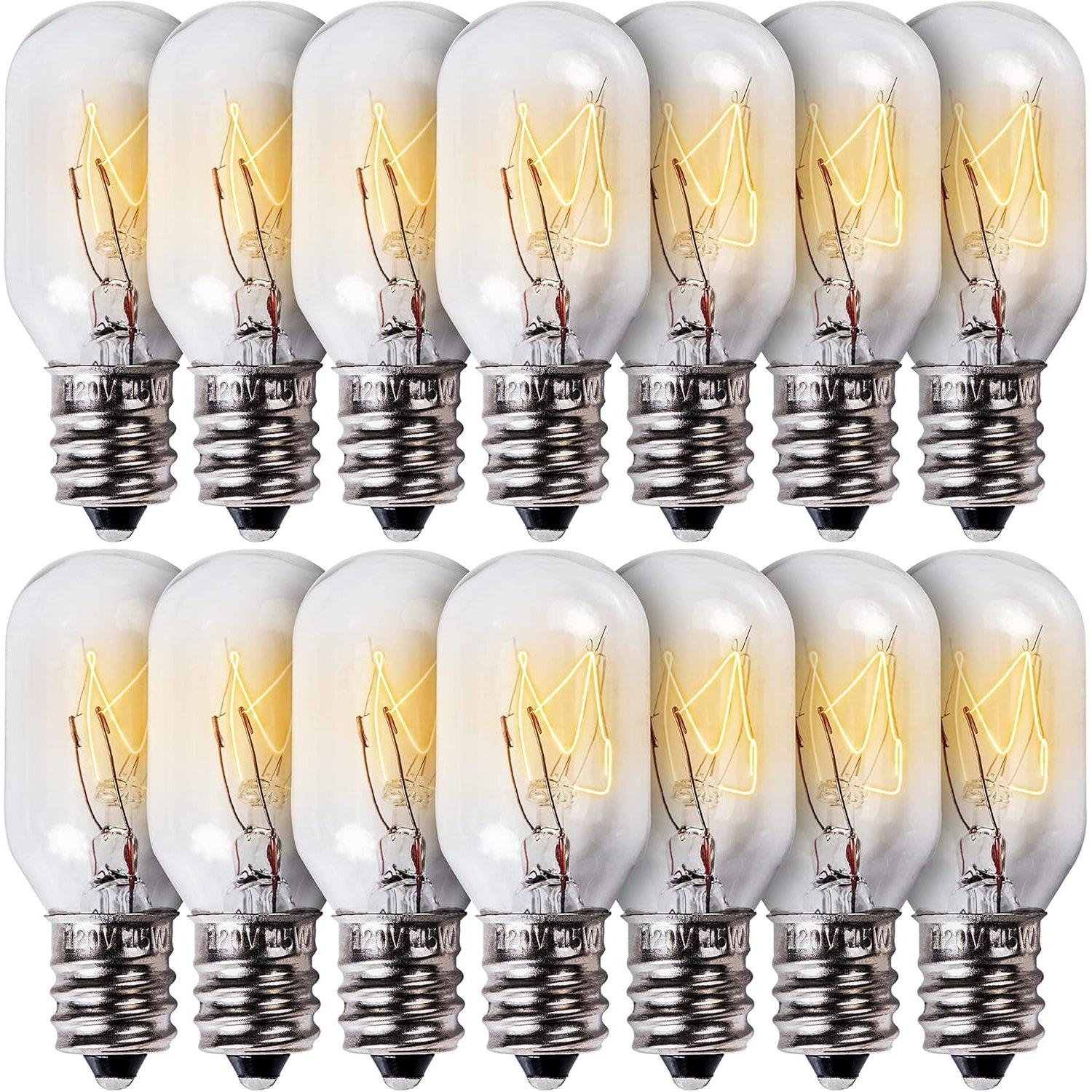 [Lifetime Warranty] E12 T20 15W Salt Rock Lamp Bulb 120V 2700K Warm White Light - Pack of 14 image 0
