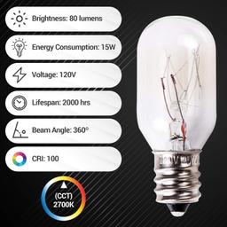 [Lifetime Warranty] E12 T20 15W Salt Rock Lamp Bulb 120V 2700K Warm White Light - Pack of 14 thumbnail 6
