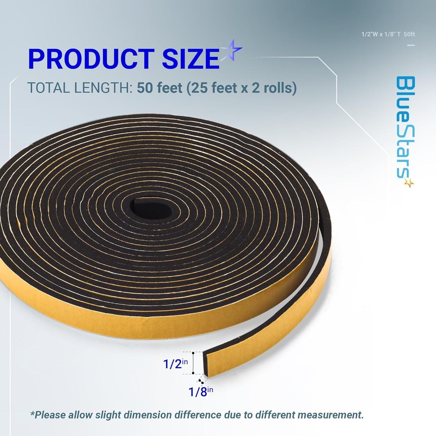 [Lifetime Warranty] Adhesive Door & Window Foam Tape 1/2"W x 1/8" T 50ft image 6