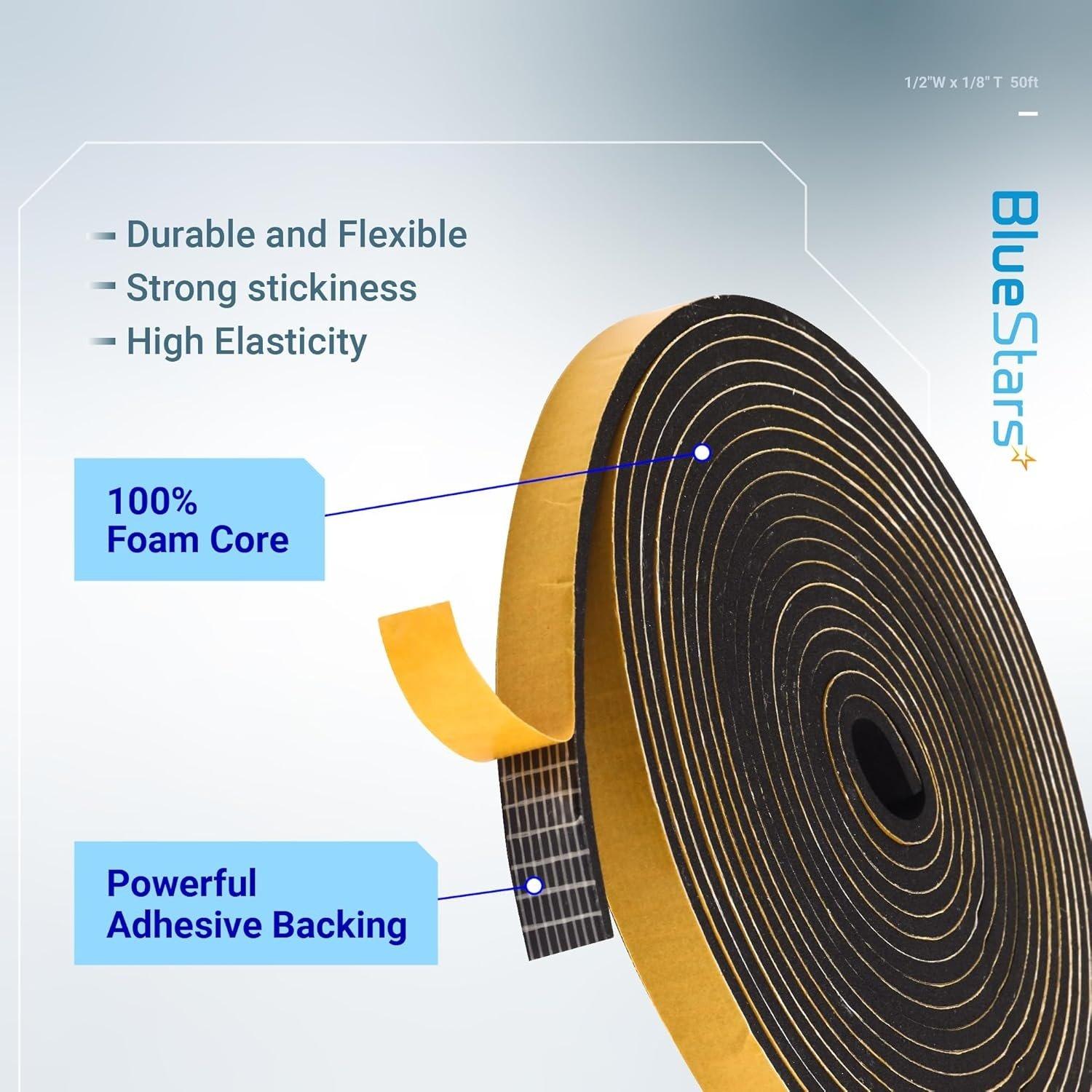 [Lifetime Warranty] Adhesive Door & Window Foam Tape 1/2"W x 1/8" T 50ft image 5