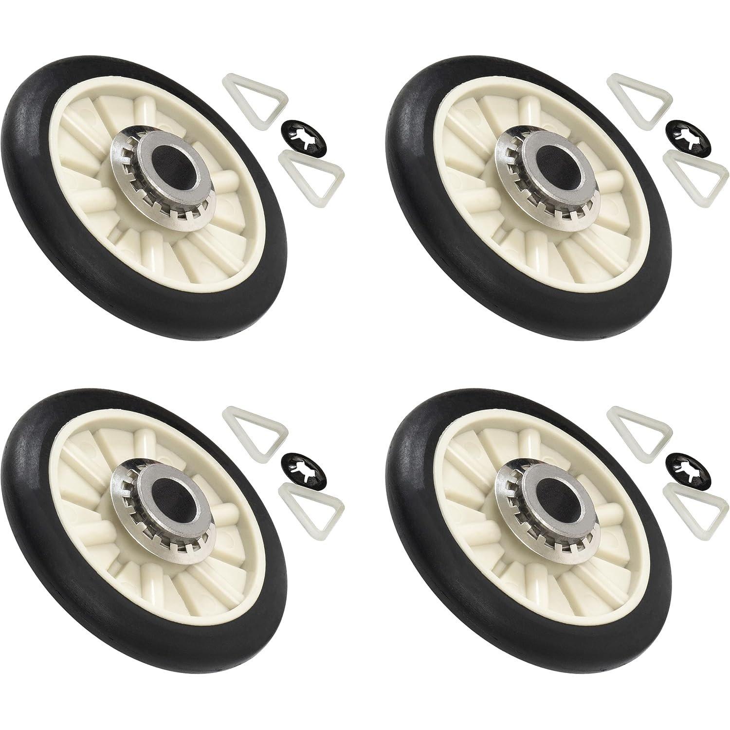 [Lifetime Warranty] 349241T Dryer Rear Drum Support Roller Kit - Compatible with Kenmore Whirlpool Estate Roper Dryers - Replaces PS347627 AP3098345 337089 3389901 3397588 WED4815EW1 NED4655EW1 - Pack of 4 image 0