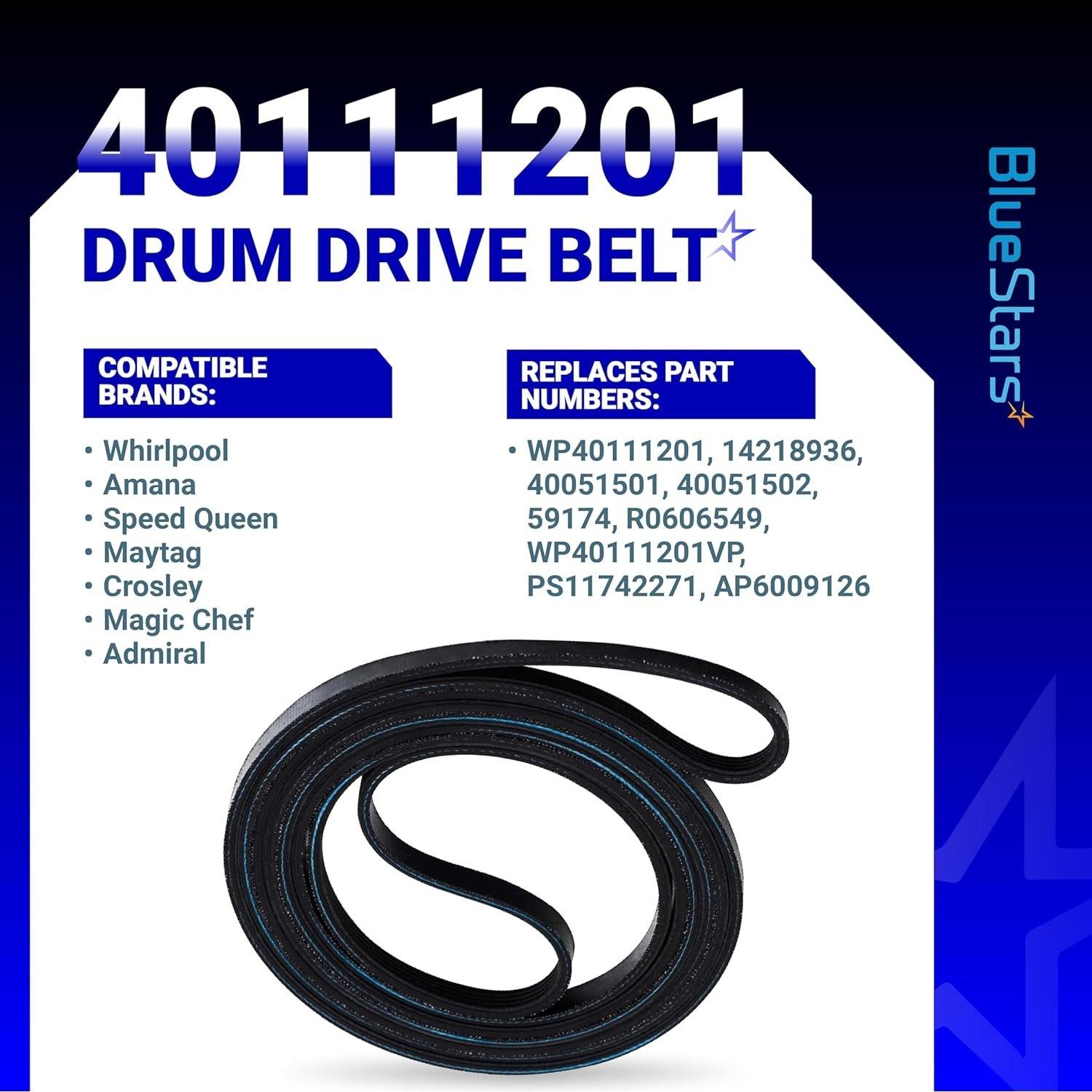 [Lifetime Warranty] 40111201 Dryer Drum Belt - Compatible with Maytag Amana Admiral Whirlpool Speed Queen - Replaces WP40111201 AP6009126 14218936 40051501 R0606549 59174 PS11742271 WP40111201VP image 7