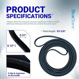 [Lifetime Warranty] 40111201 Dryer Drum Belt - Compatible with Maytag Amana Admiral Whirlpool Speed Queen - Replaces WP40111201 AP6009126 14218936 40051501 R0606549 59174 PS11742271 WP40111201VP thumbnail 8