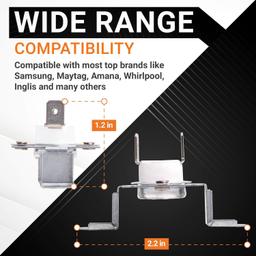 [Lifetime Warranty] DC96-00887A Dryer Assembly Bracket Thermostat Replacement - Compatible with Samsung & Kenmore Dryers - Replaces DC96-00887C PS4276292 AP5966894 - Pack of 4 thumbnail 2