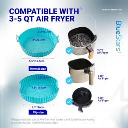 [Lifetime Warranty] 8-Inch Air Fryer Silicone Liners for 3 to 5 QT Air Fryer - Reusable Silicone Pot Bowl, Baking Tray Basket, Cooking Oven Accessories - Pack of 3 thumbnail 5