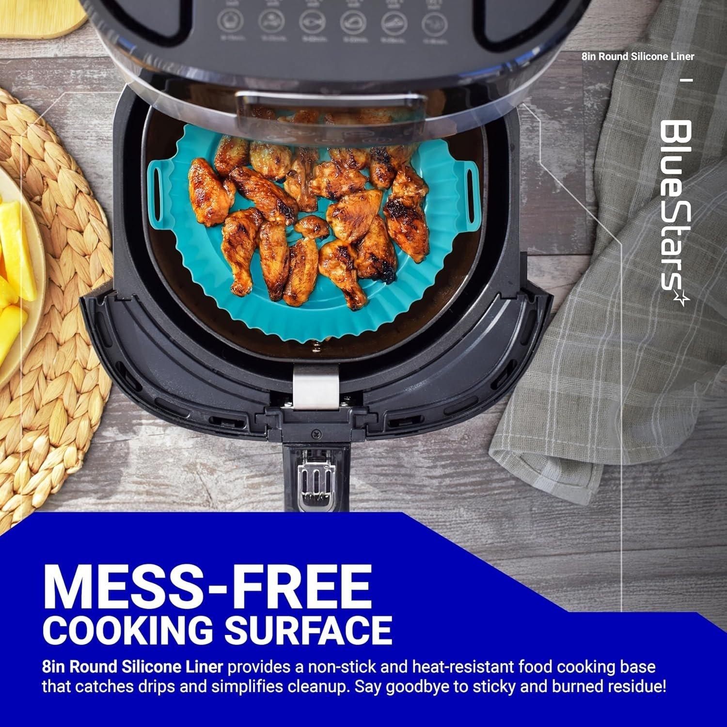 [Lifetime Warranty] 8-Inch Air Fryer Silicone Liners for 3 to 5 QT Air Fryer - Reusable Silicone Pot Bowl, Baking Tray Basket, Cooking Oven Accessories - Pack of 3 image 6