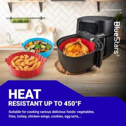 [Lifetime Warranty] 8-Inch Air Fryer Silicone Liners for 3 to 5 QT Air Fryer - Reusable Silicone Pot Bowl, Baking Tray Basket, Cooking Oven Accessories - Pack of 3 thumbnail 3