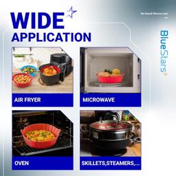 [Lifetime Warranty] 8-Inch Air Fryer Silicone Liners for 3 to 5 QT Air Fryer - Reusable Silicone Pot Bowl, Baking Tray Basket, Cooking Oven Accessories - Pack of 3 thumbnail 8