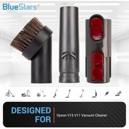 3 Pieces Horse Hair 1.25" Vacuum Brush for V8 Dyson Vacuum Attachment Hose Adapter thumbnail 1