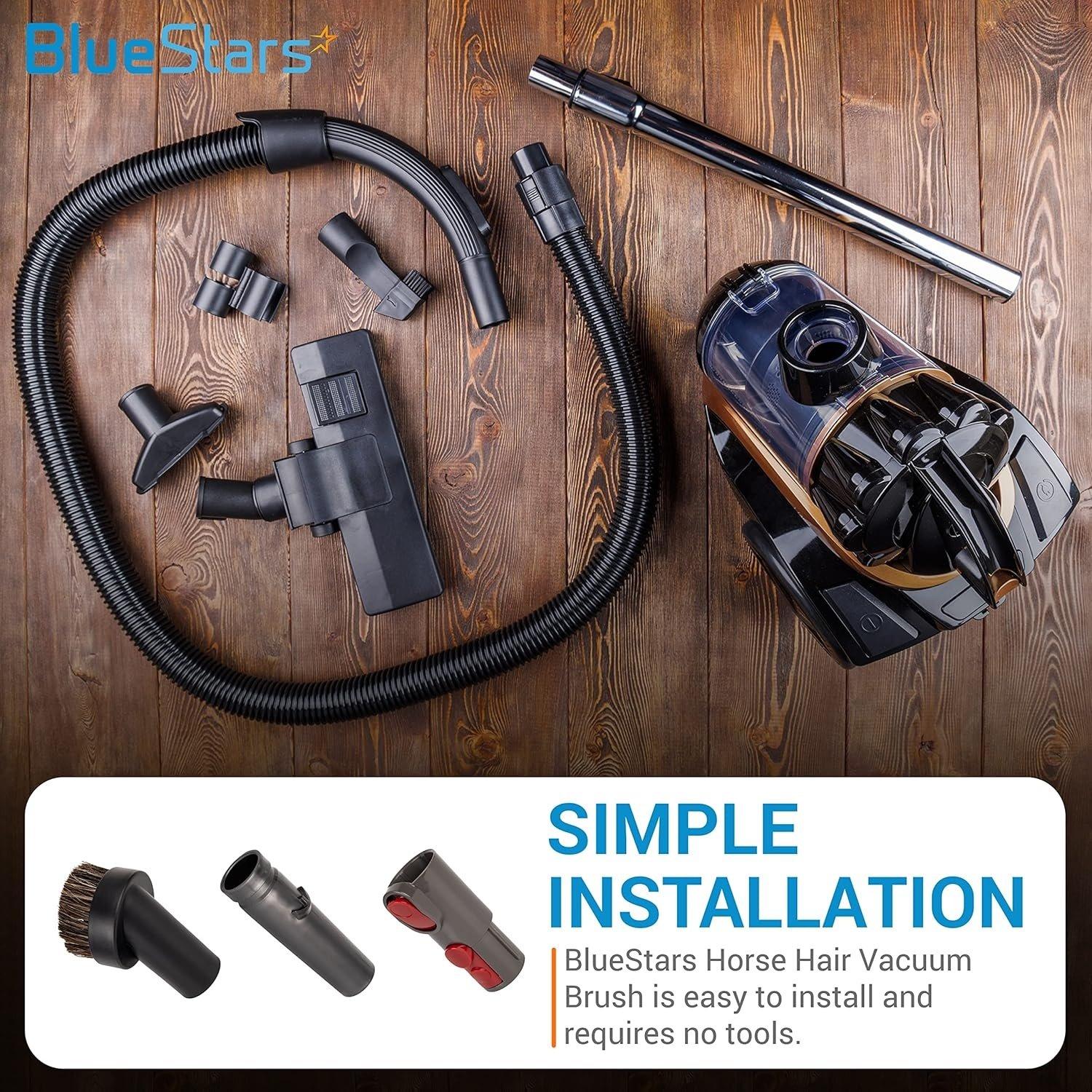 3 Pieces Horse Hair 1.25" Vacuum Brush for V8 Dyson Vacuum Attachment Hose Adapter image 3