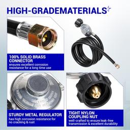 [Lifetime Warranty] Upgraded 8ft Universal Propane Regulator & Hose for Grills & Heaters thumbnail 6
