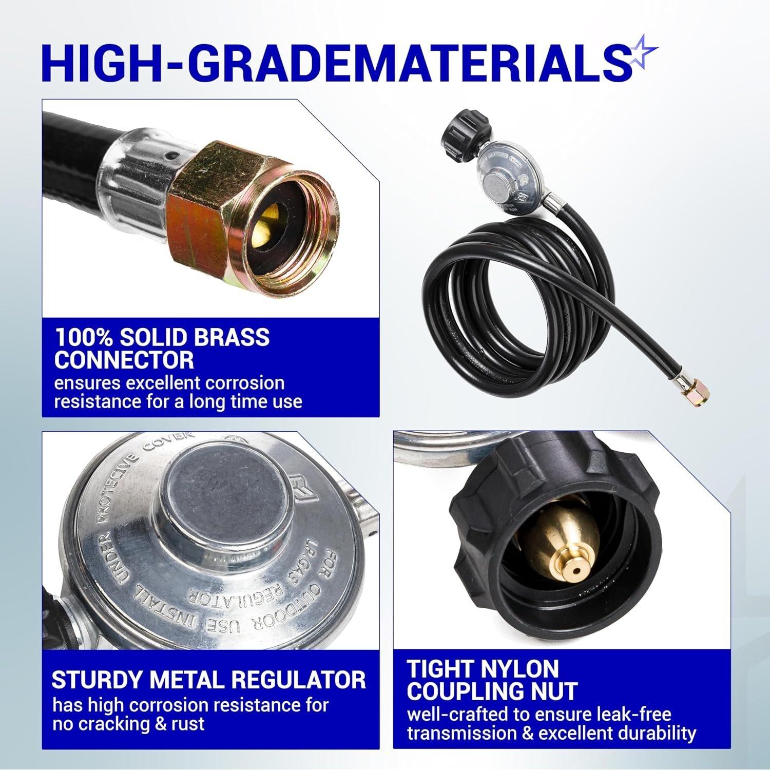 [Lifetime Warranty] Upgraded 8ft Universal Propane Regulator & Hose for Grills & Heaters image 6