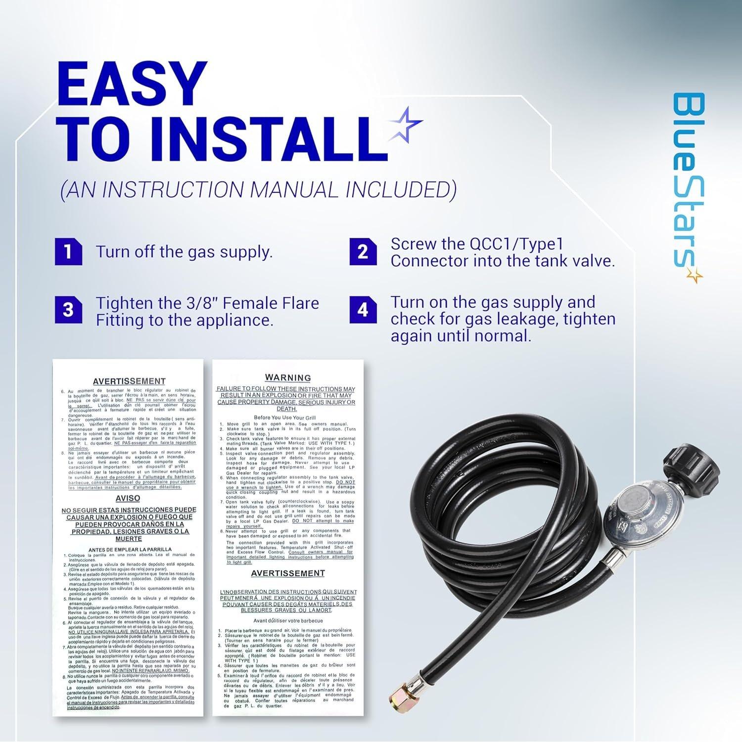 [Lifetime Warranty] Upgraded 8ft Universal Propane Regulator & Hose for Grills & Heaters image 7