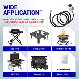[Lifetime Warranty] Upgraded 8ft Universal Propane Regulator & Hose for Grills & Heaters thumbnail 8