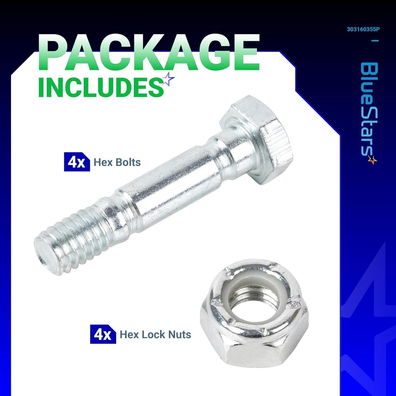 [Lifetime Warranty] 303160355P 303160355 Snow Blower Shear Pins and Nuts - Pack of 4 image 5