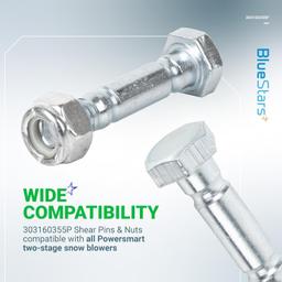 [Lifetime Warranty] 303160355P 303160355 Snow Blower Shear Pins and Nuts - Pack of 4 thumbnail 3