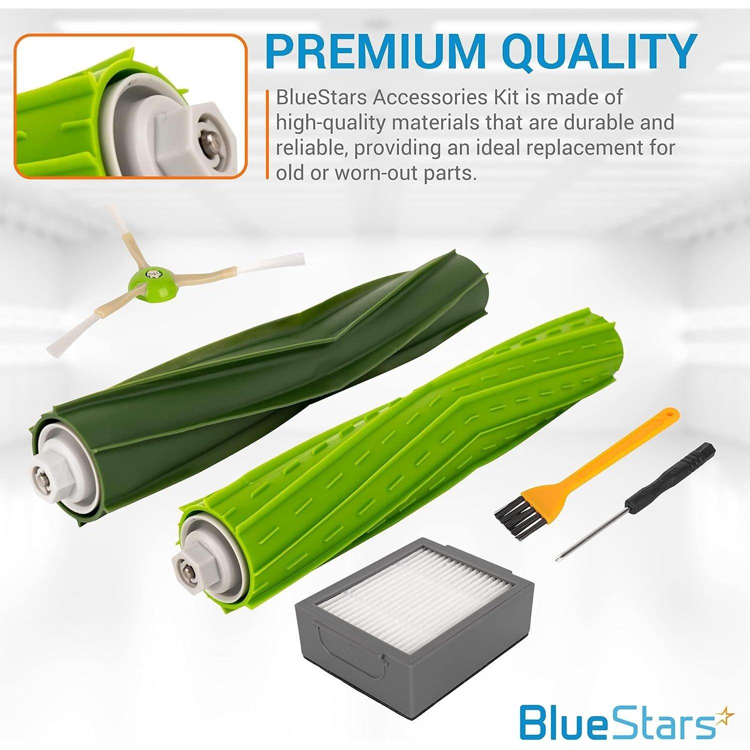 [Lifetime Warranty] Replacement Kit for iRobot Roomba E, I, J Series i1, i3, i4, j7, j7+, E5, E6, E7 - Includes 2 Roller Brushes, 4 HEPA Filters, 4 Side Brushes, Cleaning Tool image 1