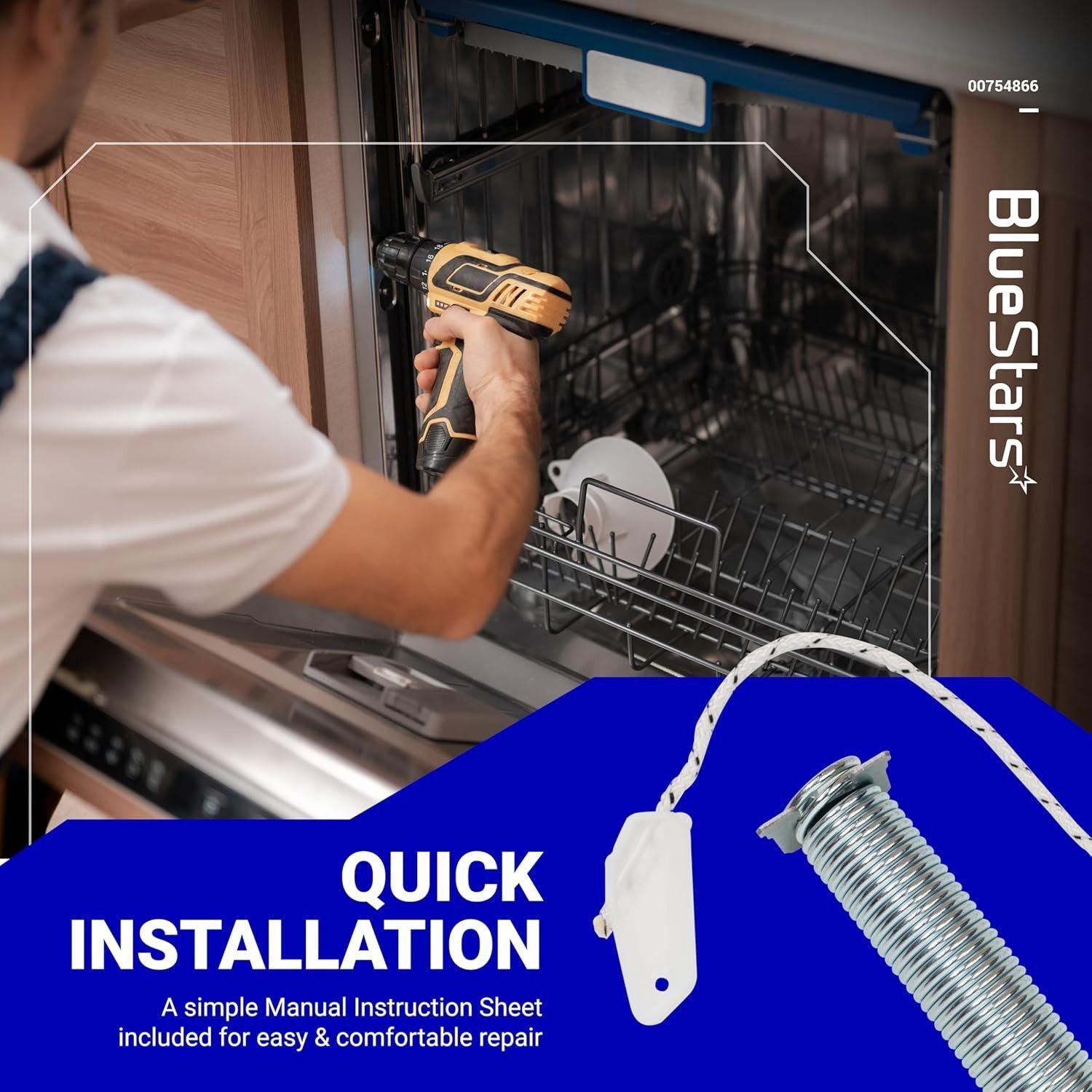 [Lifetime Warranty] 00754866 Dishwasher Door Spring & Cable Kit - Compatible with Bosch Thermador Gaggenau Dishwashers - Replaces AP5804978 PS8770519 00623540 3279707 image 3