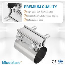3" Exhaust Clamp Butt Joint Band Clamp - Pack of 2 thumbnail 2