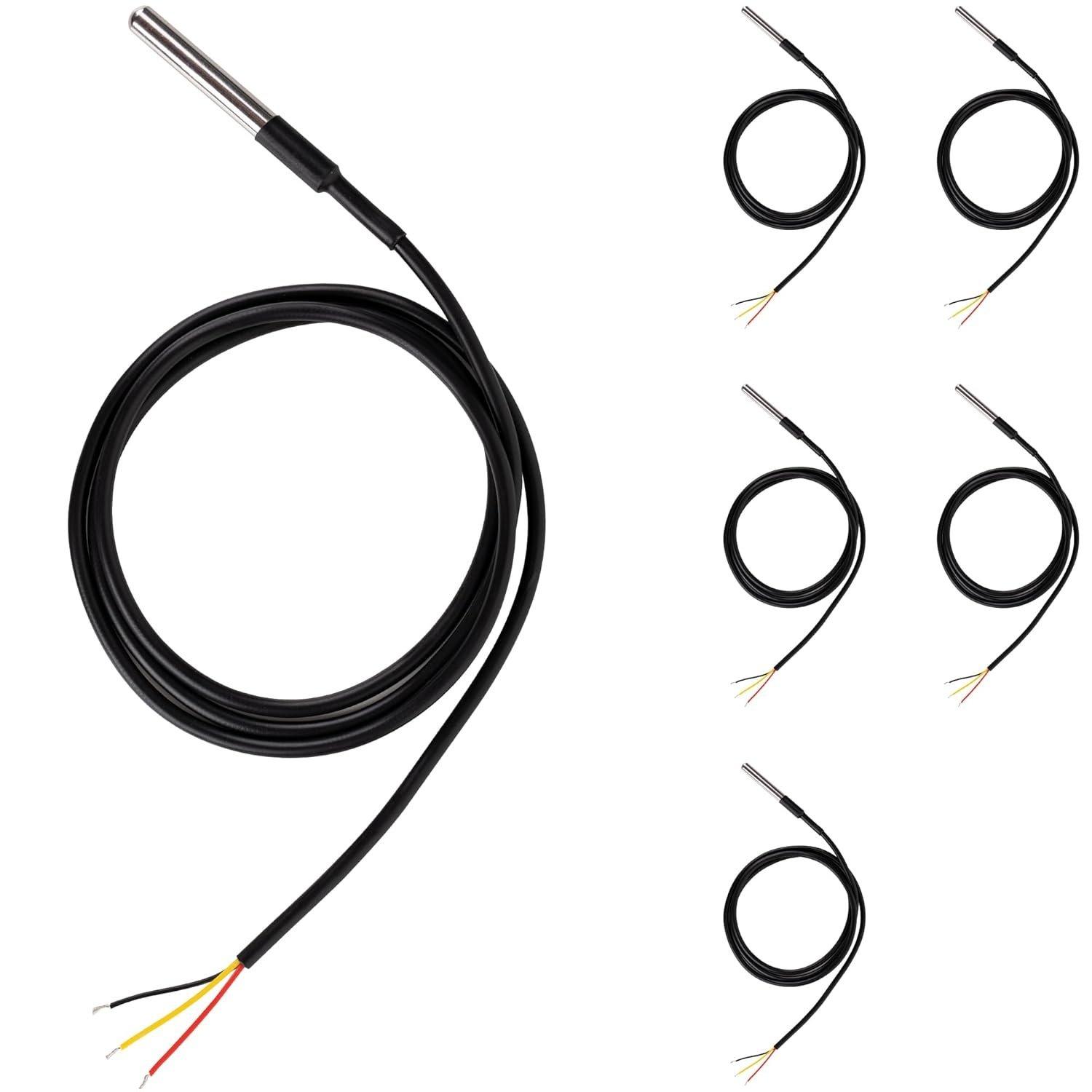 [Lifetime Warranty] DS18B20 1-Wire Temperature Sensor Waterproof Digital Stainless Steel - Pack of 5 image 0