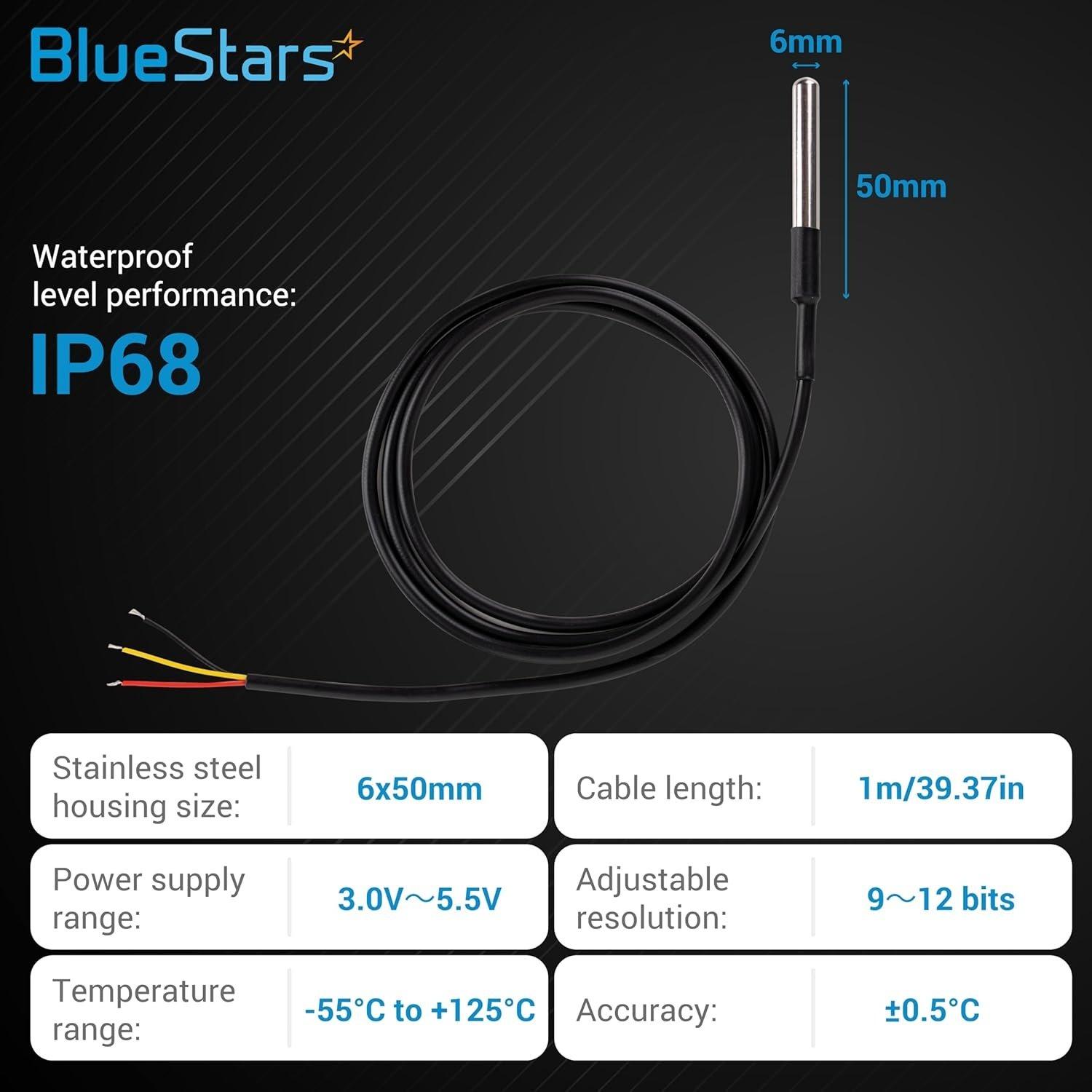 [Lifetime Warranty] DS18B20 1-Wire Temperature Sensor Waterproof Digital Stainless Steel - Pack of 5 image 5