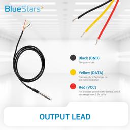 [Lifetime Warranty] DS18B20 1-Wire Temperature Sensor Waterproof Digital Stainless Steel - Pack of 5 thumbnail 1