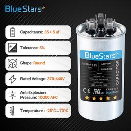 [Lifetime Warranty] 35+5 uF MFD 370/440 VAC Dual Run Round Capacitor - Fits AC Unit Fan Motor, Heat Pump - Replaces 97F9834 - Pack of 2 thumbnail 1